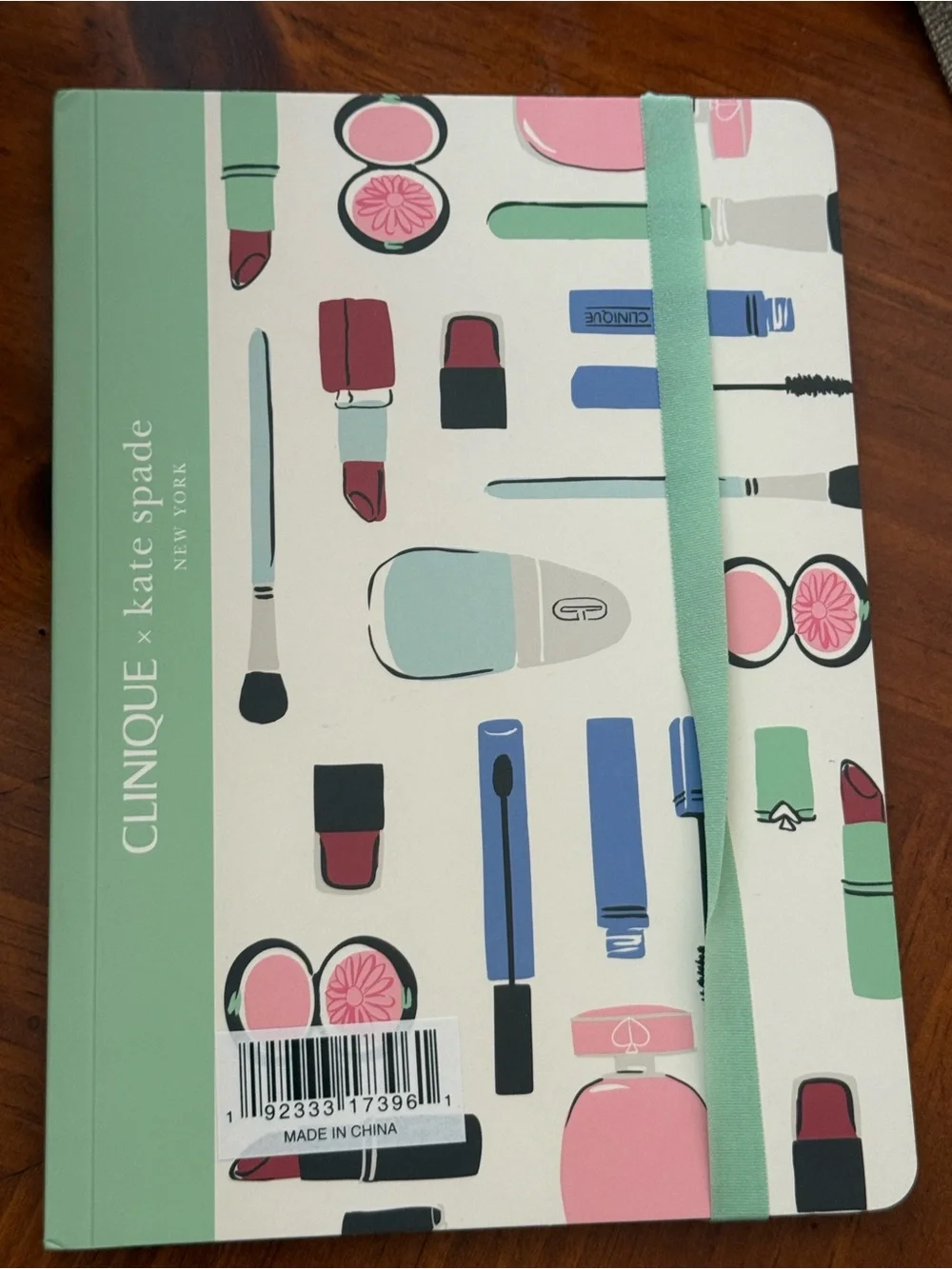 Clinique x Kate Spade Beauty Notebook,Limited Edition Softcover,Green White-NEW